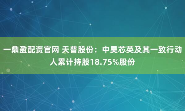 一鼎盈配资官网 天普股份：中昊芯英及其一致行动人累计持股18.75%股份